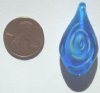 1 33x18mm Blue Lampwork Pendant
